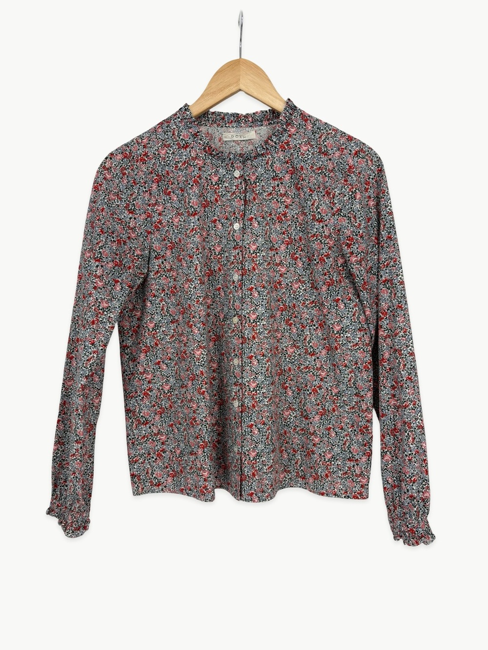 DÔEN Swan Top Size Small in White Petit Jardin Floral Cotton Button Down Shirt - Picture 11 of 16